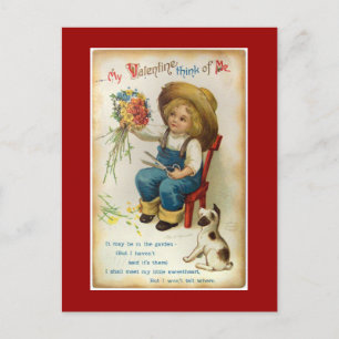 Mon Valentine pensent à moi la carte postale