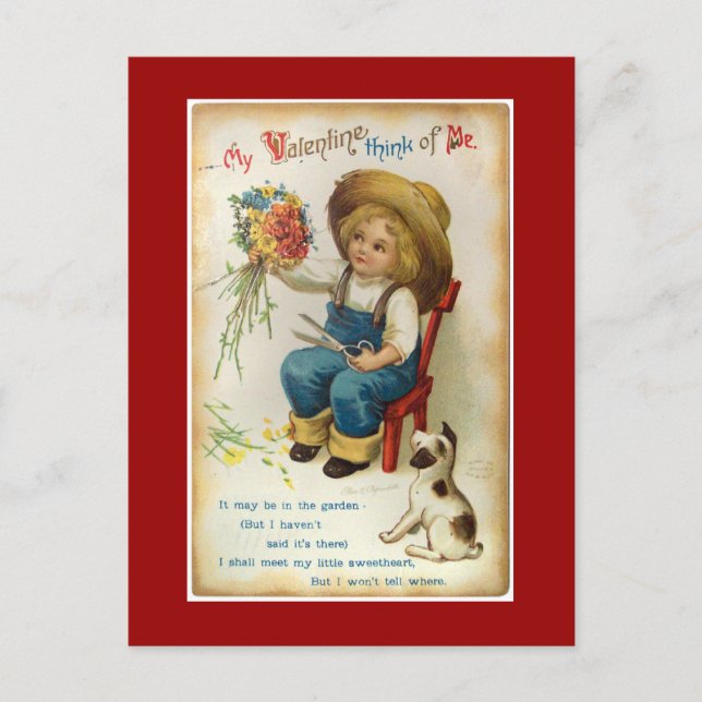 Mon Valentine pensent à moi la carte postale (Devant)