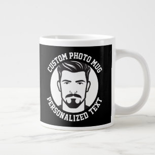 Mon visage sur un grand mug noir personnalisé