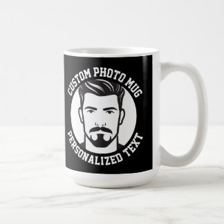Mon visage sur un grand mug personnalisé NOIR