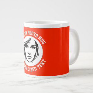 Mon visage sur un grand mug personnalisé ROUGE BRI