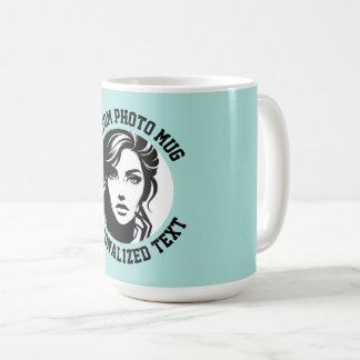 Mon visage sur un grand mug personnalisé TURQUOISE
