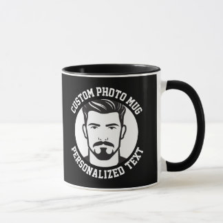 Mon visage sur un mug combo personnalisé NOIR