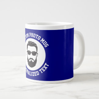 Mon visage sur un mug géant personnalisé BLEU NAVY