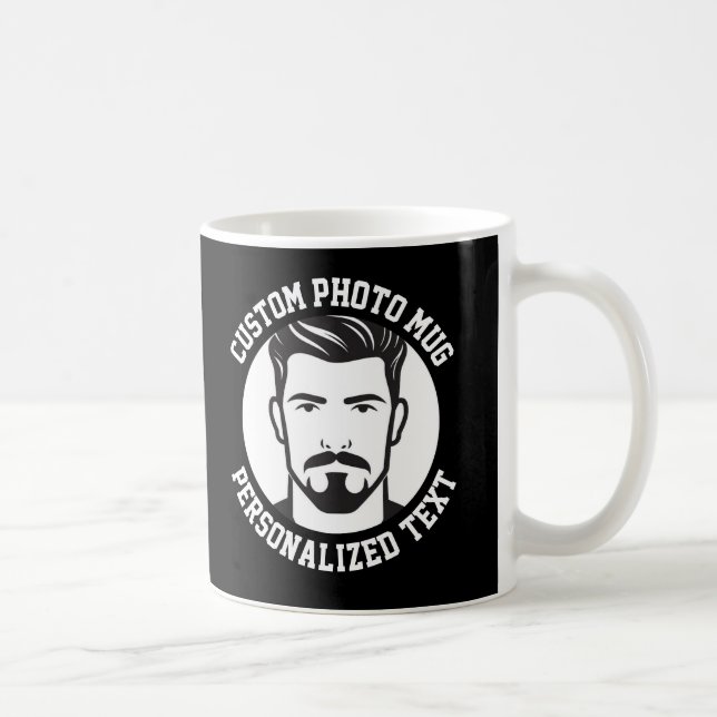 Mon visage sur un mug personnalisé NOIR (Droite)