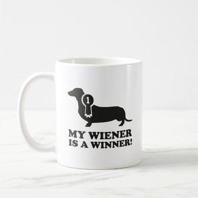 Mon Wiener Est Un Gagnant ! Café Mug (Gauche)