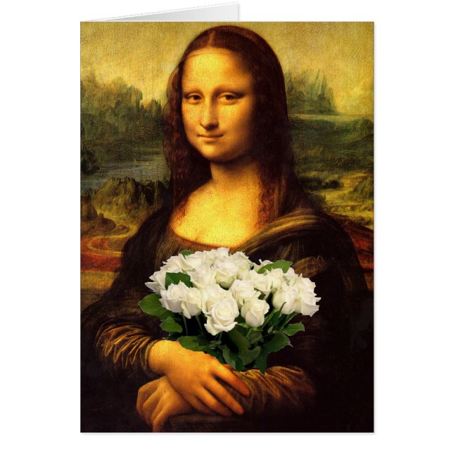 Mona Lisa Avec Bouquet De Roses Blanches (Devant)