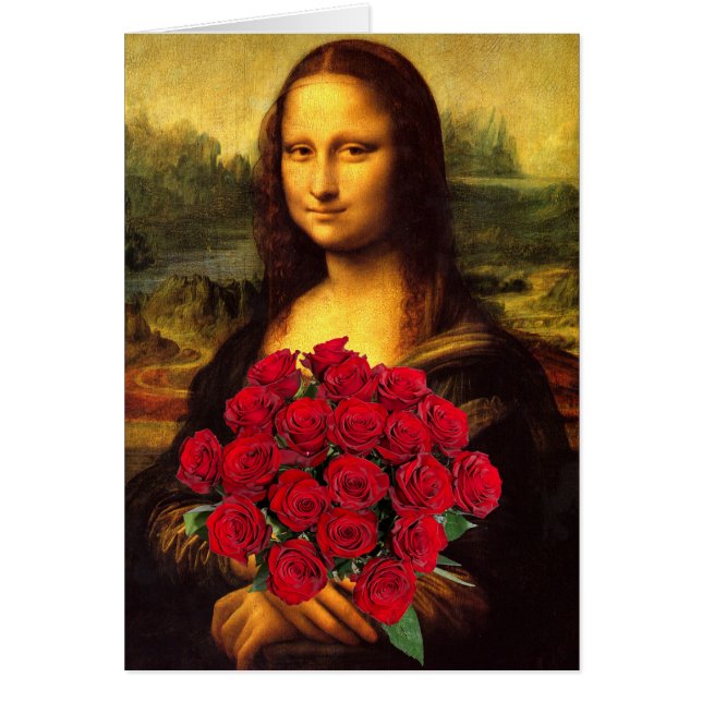 Mona Lisa Avec Bouquet De Roses Rouges (Devant)