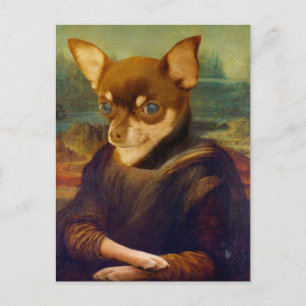 Mona Lisa Chihuahua - Carte postale Gioconda Chihu