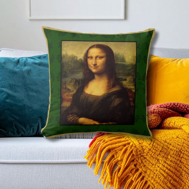 Mona Lisa Coussin - motif vert Jeu de coussin (Créateur téléchargé)