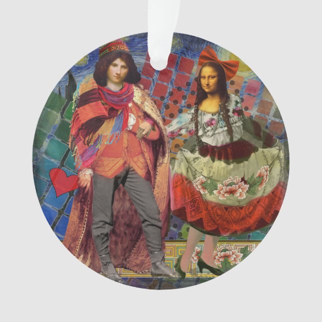 Mona Lisa Romantique Drôle Coloré Travail d'Art (devant)