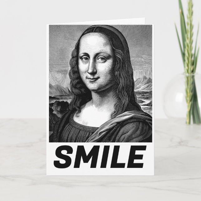 MONA LISA SOURIRE CARTE DE SALUT D'ANNIVERSAIRE (Devant)