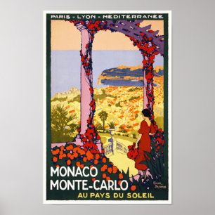 MONACO MONTE-CARLO VINTAGE VOYAGE POSTER