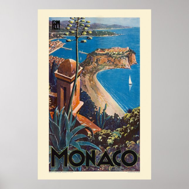 Monaco PLM Poster vintage 1925 (Devant)