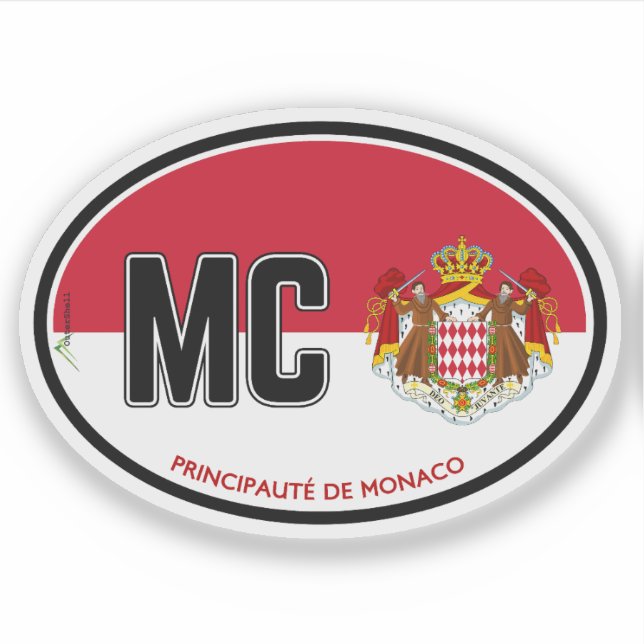 MONACO Principauté de Monaco 01 Autocollant (Devant)