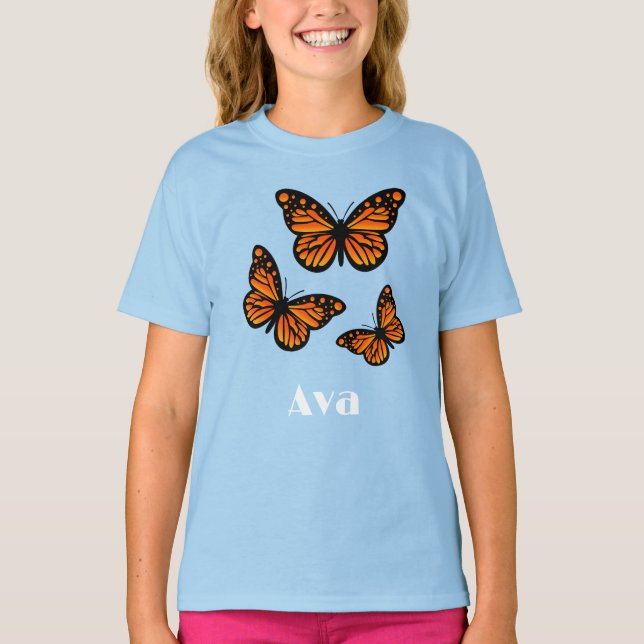 Monarch Butterfly Design - T-shirt de base pour fi (Devant)