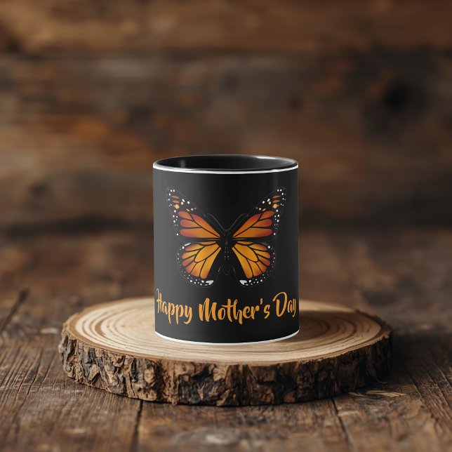 Monarch Butterfly Personalized Black Mug (Créateur téléchargé)
