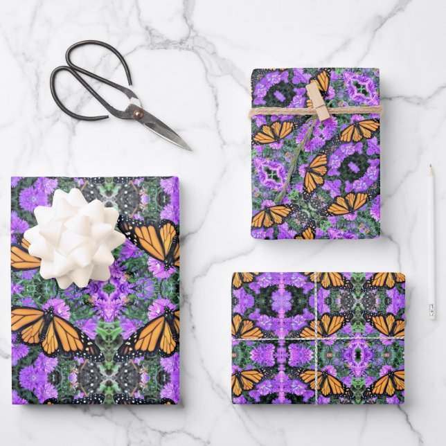 Monarque papier enveloppé cadeau sur Asters (Recto)