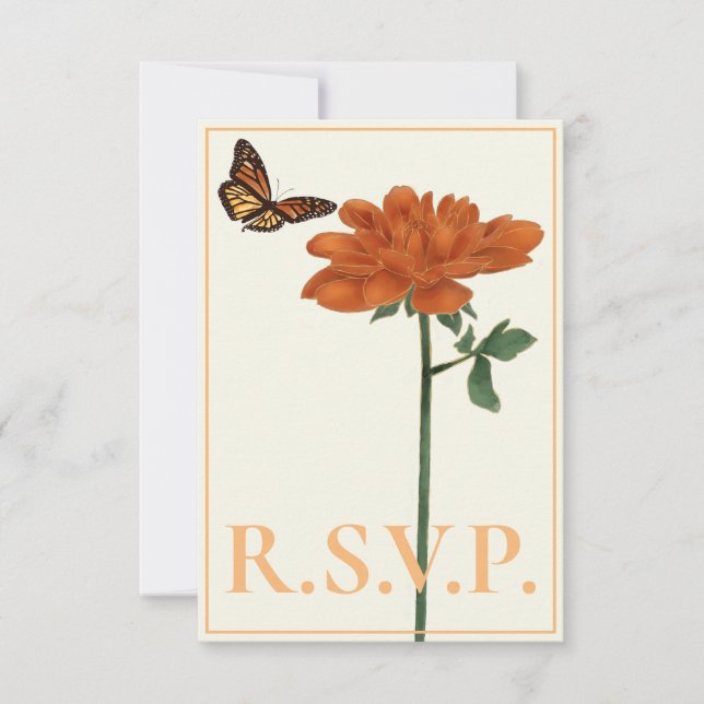 Monarque papillon Dahlia Marine Bleu QRC RSVP (Devant)