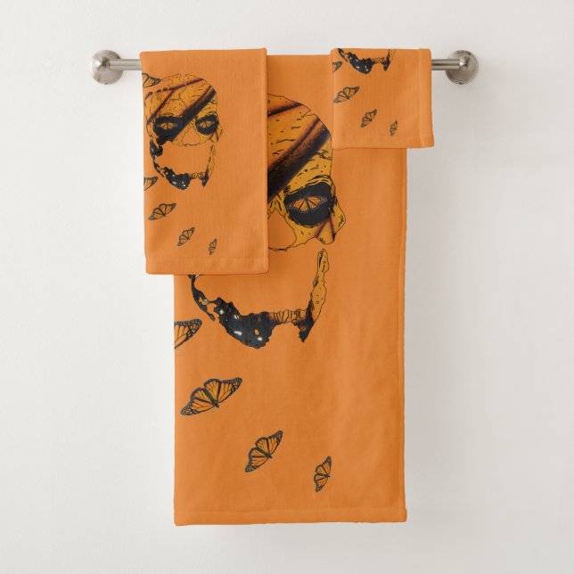 Monarque Papillon Skuls Serviette Set Art Home Déc (En situation)
