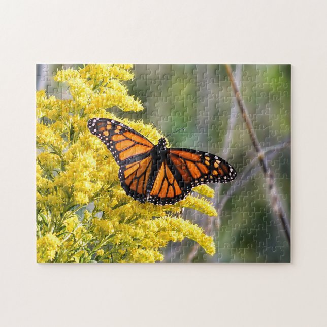 Monarque papillon sur Goldenrod Puzzle (Horizontal)