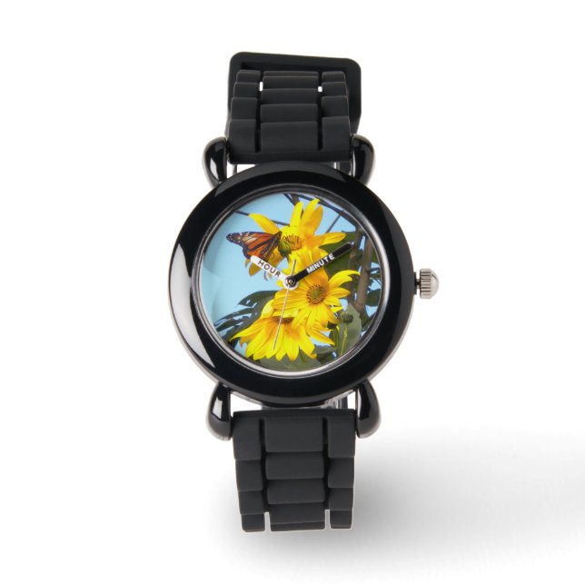 Monarque papillon sur tournesol montres (Recto)