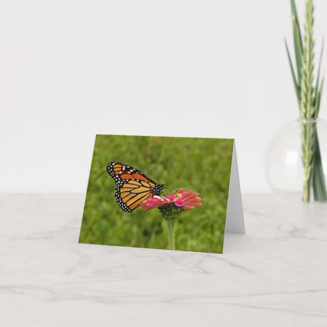 Monarque sur la carte de note de fleur (Devant)