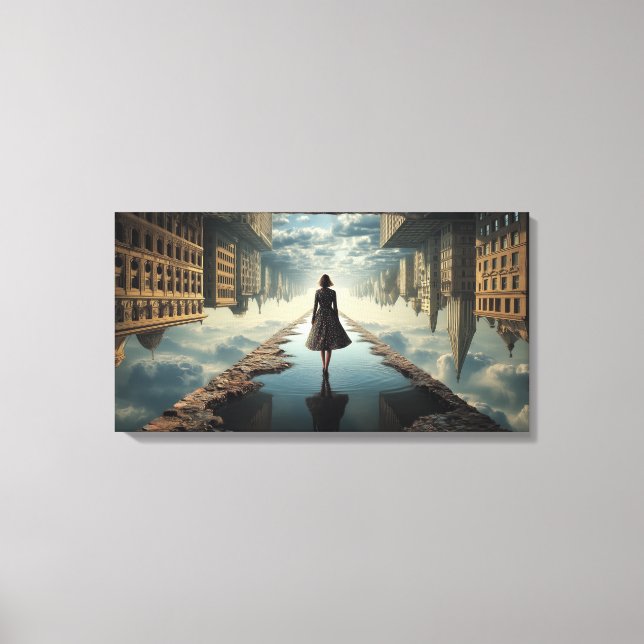 Monde à l'envers Impression sur toile tendue (Recto)
