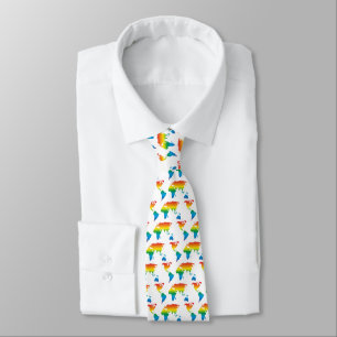 monde arc-en-ciel 2 motif blanc - cravate