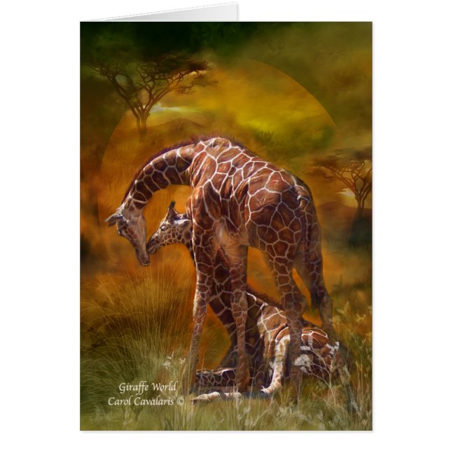Monde ArtCard de girafe (Devant)