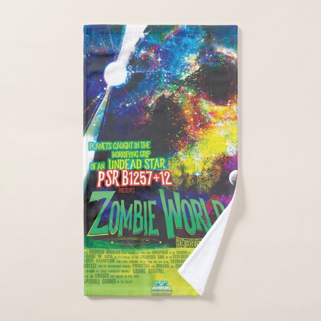 Monde de zombies Halloween Galaxie d'Horreurs (Serviette à main)