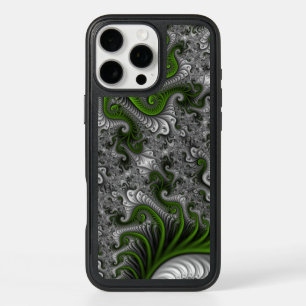 Monde Fantastique Art Fractal Abstrait Vert Et Gri