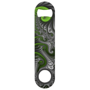 Monde Fantastique Art Fractal Abstrait Vert Et Gri