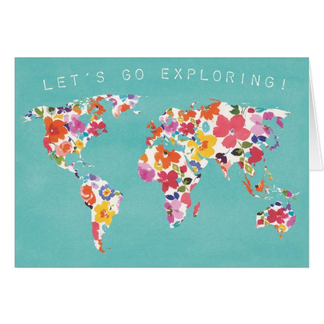 Monde floral lumineux Teal (Devant horizontal)