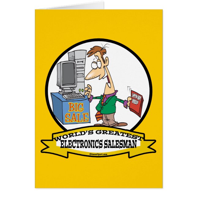 MONDE LE PLUS GRAND ÉLECTRONIQUE SALESMAN CARTOON (Devant)