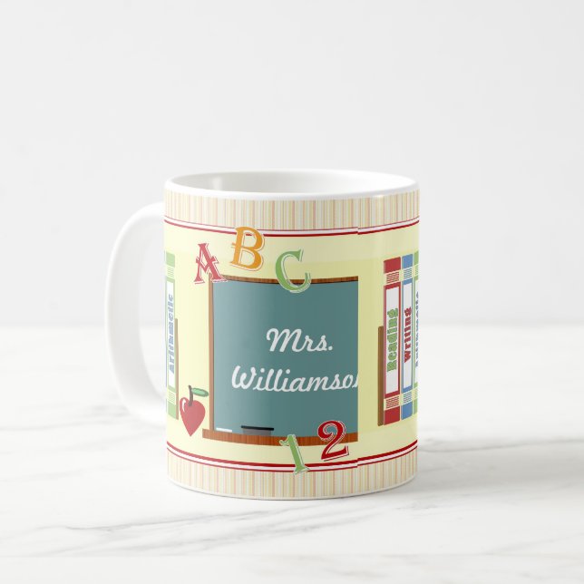 Monde meilleur enseignant Mug d'art personnalisé (Devant gauche)