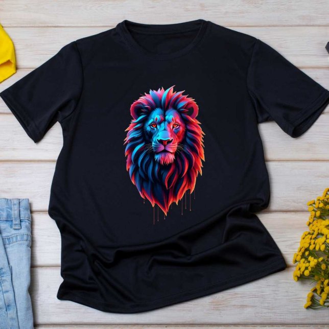 Monde meilleur Lion moderne roi Imprimer T-shirt (Créateur téléchargé)