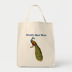 Monde meilleur maman Sac fourre-tout Peacock