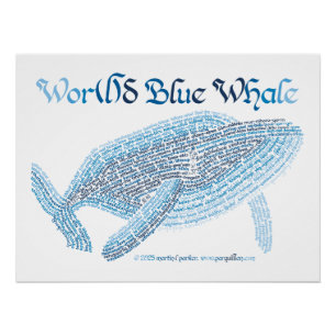 Monde Monde Blue Whale Poster
