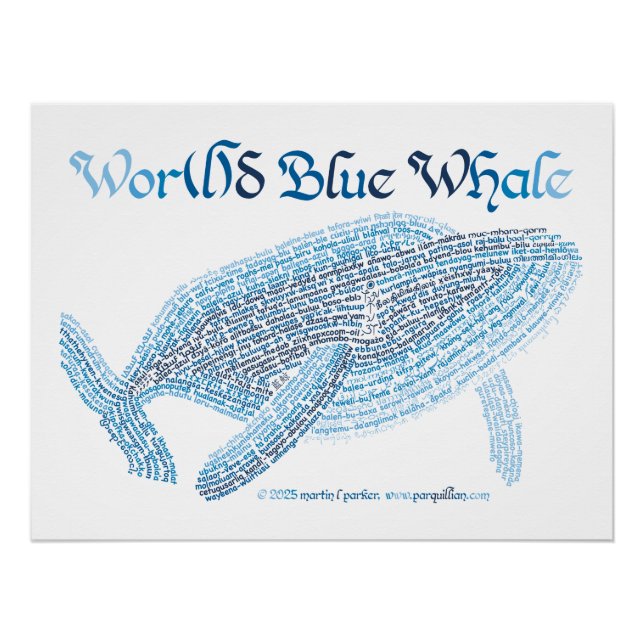 Monde Monde Blue Whale Poster (Devant)