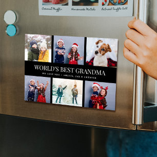 MONDES Modernes BEST GRANDMA Photo Collage Magnet