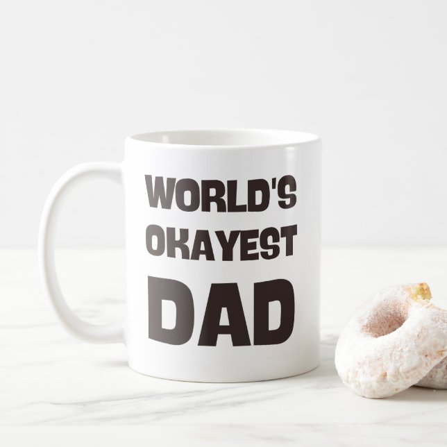 monde's okayest papa drôle papa mug (Avec donut)