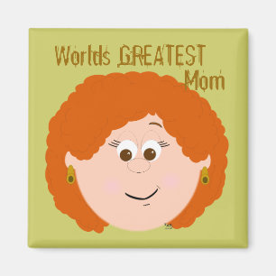 Mondes plus grande maman Red Hair Magnet