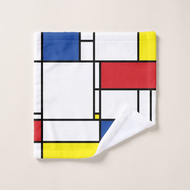 Mondrial Minimaliste Géométrique De Stijl Art Mode (Gant de toilette)