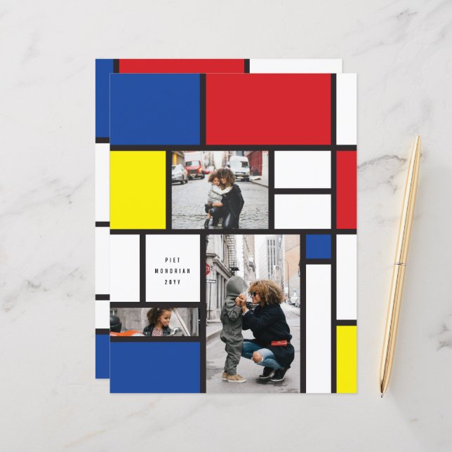 Mondrialist minimalist De Stijl Geo Photo Art Mode (Devant/Arrière en situation)