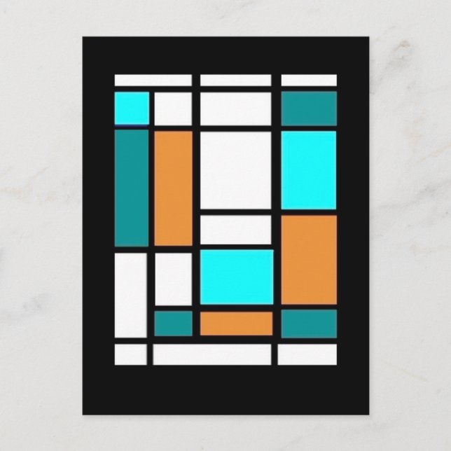 Mondrian, Composition, Carte Postale Parodie Sarce (Devant)