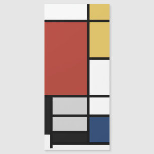 Mondrian Peinture Rouge Plane Jaune Noir Gris Bleu
