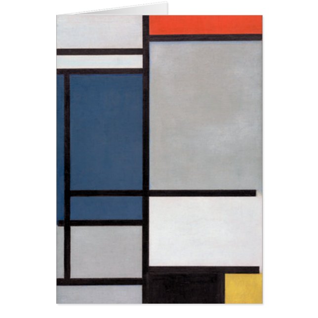 Mondrique Composition avec Rouge, Bleu, Noir, Jaun (Devant)