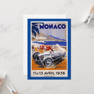 Monégasque affiche de voyage, 1936 course automobi