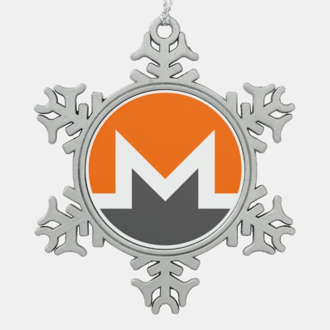 Monero Pewter Snowflake Arbre de Noël Ornement (Devant)